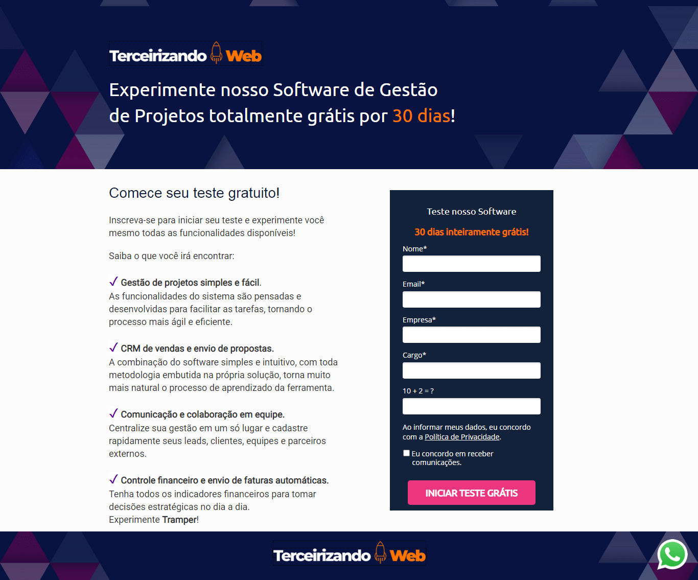 Landing Page Terceirizando Web
